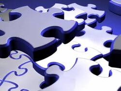 Blue and White Puzzle Stock Footage