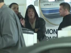 Mickey Rourke & Bodyguards at Bootsy Bellows in LA Stock Footage