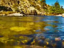 Body of mountain river water Stock Footage