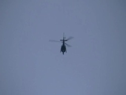 Breaking News: TV helicopter Hovers Stock Footage