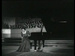 Eileen Joyce playing at the Royal Festival Hall, London, UK, 1950 Stock Footage