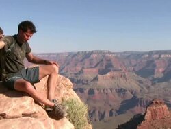 HD: Tourists by the Grand Canyon Stock Footage