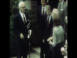 SYND 15 3 77 CARTER AND MONDALE IN WASHINGTON AT SWEARING IN PAUL WARNKE AS CHIEF ARMS NEGOTIATOR News Clip