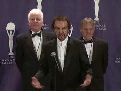 23rd Annual Rock and Roll Hall of Fame Induction Ceremony press room Stock Footage