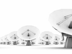 Endless Satellite Dishes (Commercial) front view loop Stock Footage