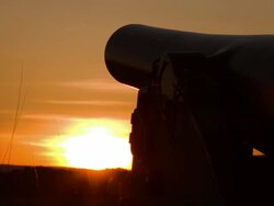 Gettysburg Cannon in Sunset Stock Footage