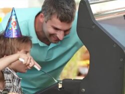 HD: Father Teaching His Son How To BBQ Stock Footage