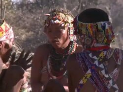 Ju hoansi San Bushmen of Nyae Nyae, Namibia Stock Footage