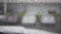 Raindrop on windshield Stock Footage