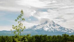 Mt Hood Day Clouds Stock Footage