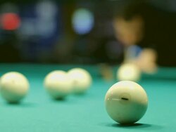 playing billiards Stock Footage