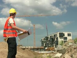 Construction Worker 'planning' Stock Footage