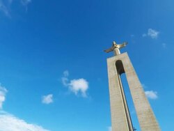 Cristo Rei Monument Stock Footage