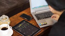 business man using tablet analysis stock Stock Footage