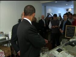 President Obama and Vice President Biden took a motorcade ride from the White House to Virginia Monday, after they got a hankering for burgers from a small burger joint called Ray's Hell Burger. News Clip