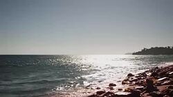The beach with rocks Stock Footage