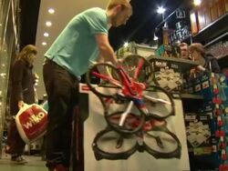 Remote-controlled helicopters and drones on display in Menkind store News Clip