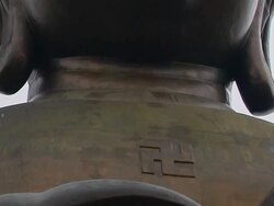 Tilt Up Shot Tian Tan Buddha Hong Kong Kwangtung China Stock Footage