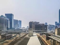 HD Time Lapse : crowd in JR Osaka Station , Japan Stock Footage