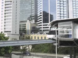 Mono Rail leaving Station, Sydney, New South Wales, Australia Stock Footage
