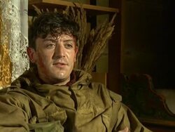 INTERVIEW John Dagleish on whether he's similar to his character at the Age of Heroes Set Visit at Haugesund . (Footage by WireImage Video/GettyImages) Stock Footage