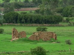 Derelict stone construction Stock Footage