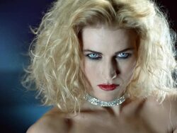 HD Slow Motion: Glamourous Vampire Snarling At Camera Stock Footage
