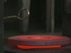 CU Forging machine at hammer mill  / Gueglingen, Baden-Wuerttemberg, Germany Stock Footage