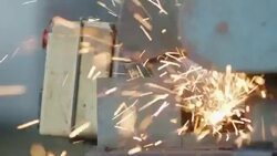 Cutting A Metal Object With Plasma Cutter - Stock Footage Stock Footage