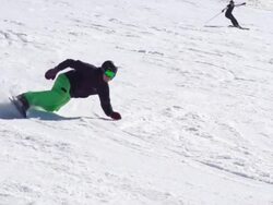 HD: Zoom, Snowboarder Extreme Carving Stock Footage