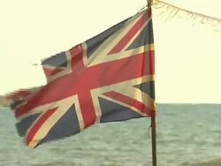 Union Jack and Russian Flags News Clip