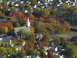 WS ARIEAL View of Old town / Maine, United States Stock Footage