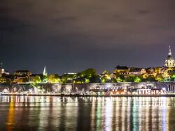 Waterfront Nightscape Time Lapse Stock Footage