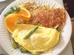 Omelette breakfast about to be eaten Stock Footage