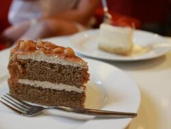 Woman eating cake Stock Footage