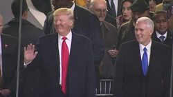 Donald J Trump watching pre-inauguration parade News Clip