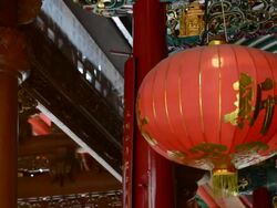 Windy red Chinese lamp Stock Footage