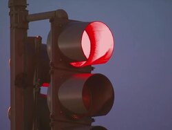 Traffic lights changing from red to green, USA Stock Footage