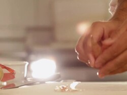 MS Prawn dish preparation at a kitchen grating potato / Sao Paulo, Brazil Stock Footage