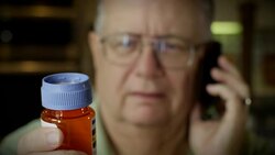 Elderly Man Ordering Medicine Stock Footage