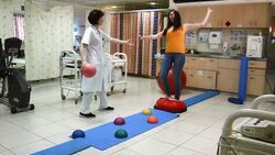 Physiotherapy after fracture of the leg Stock Footage