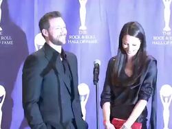 23rd Annual Rock and Roll Hall of Fame Induction Ceremony press room Stock Footage