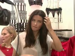 Adriana Lima and Doutzen Kroes Unveil the New Vintage Victoria Collection Stock Footage