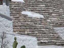 Stones..and roofs..of a Trulli House, Italy Stock Footage