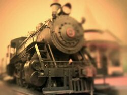 Steam Engine Train Waits at Station #3 - Color Stock Footage