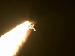 Space Shuttle Endeavour launches on mission STS-126 Stock Footage