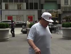 Pete Rose walking into FOX News Stock Footage