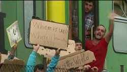 European Migrant Crisis: Refugees protest in Bicske News Clip