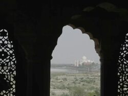 WS Distant view of Taj Mahal / Agra, India Stock Footage