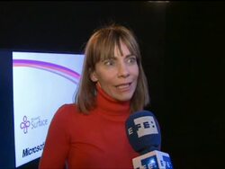 Microsoft and Samsung launch their 40-inch interac Stock Footage